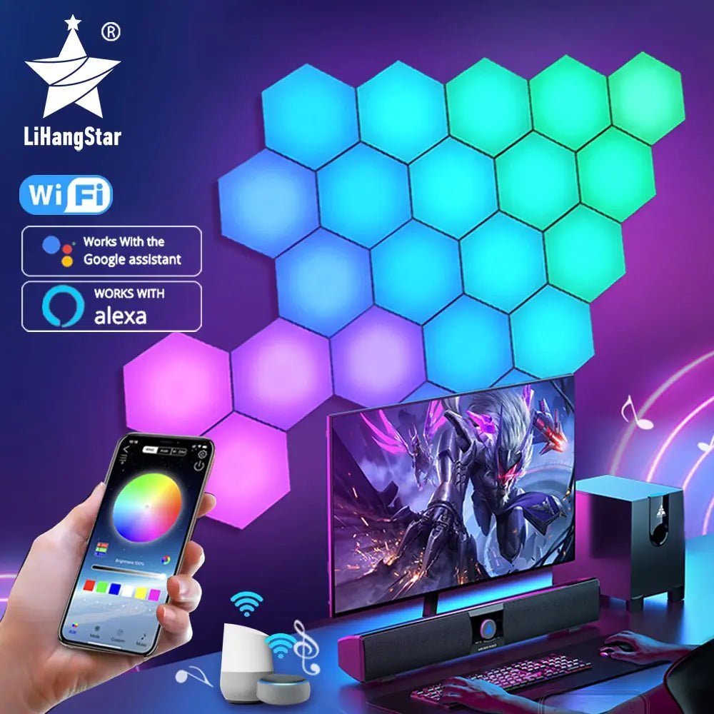 LuminoSync HexaGlow Lights - Bigem's Otaku BoutiqueDecoration1063801_YE4VYSRLuminoSync HexaGlow LightsDecorationBigem's Otaku Boutique Bigem's Otaku BoutiqueLuminoSync HexaGlow Lights1063801_YE4VYSR10PCSBluetooth