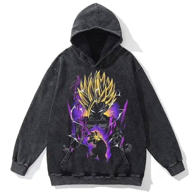 DragonBall Z Anime Print Oversized Hoodie