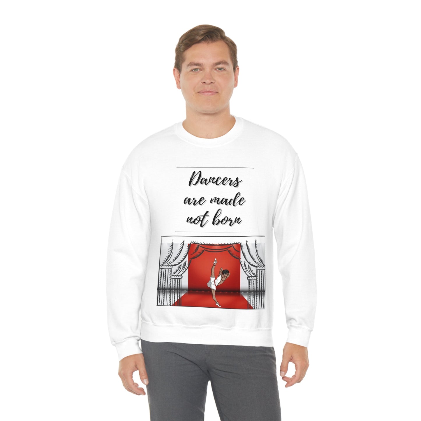 A Dancer is Made Not Born Unisex Heavy Blend Crewneck Sweatshirt - Bigem's Otaku BoutiqueSweatshirt26449552997888556274A Dancer is Made Not Born Unisex Heavy Blend Crewneck SweatshirtSweatshirtPrintifyBigem's Otaku Boutique26449552997888556274SWhiteCrew neckDTGBack to School