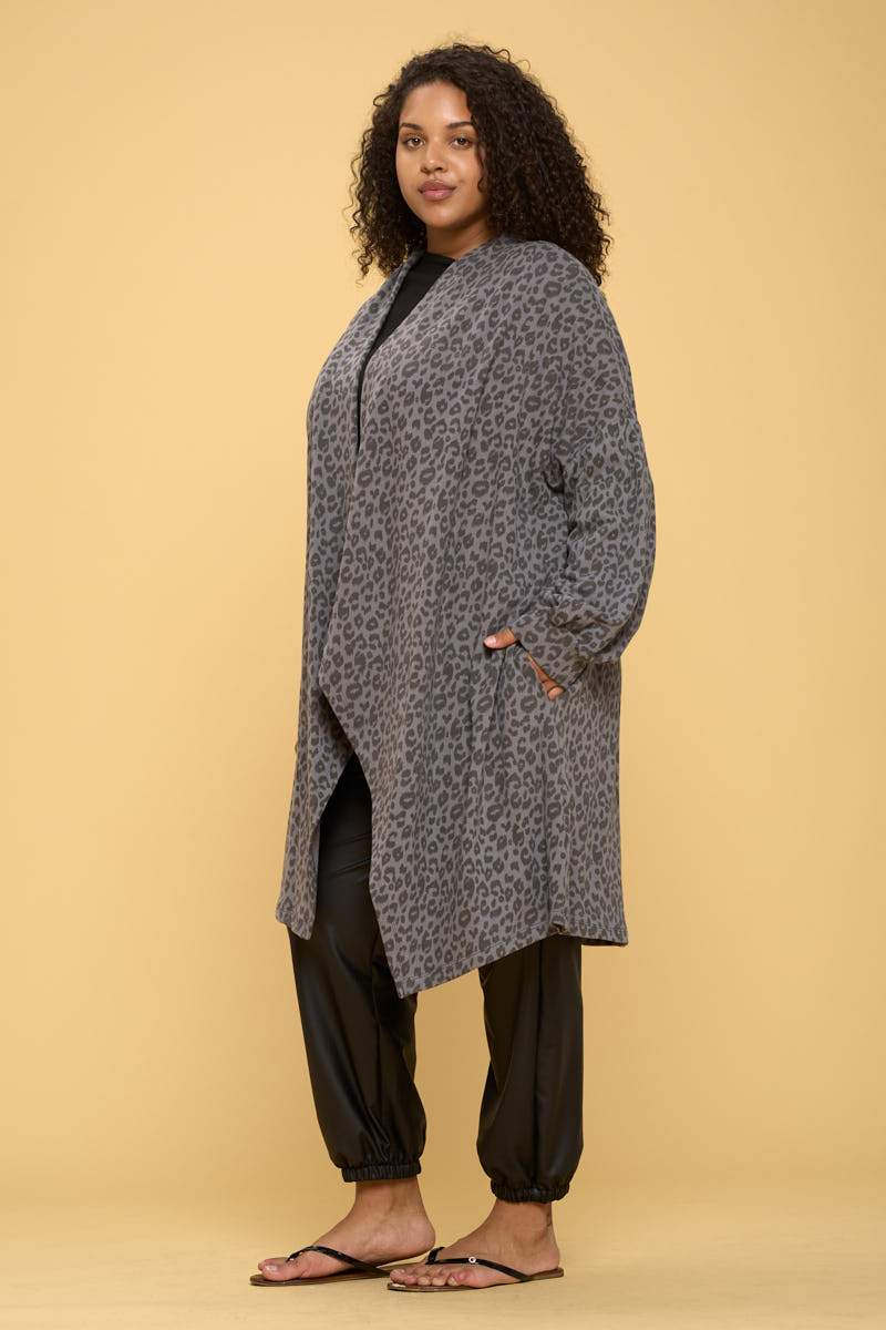 Animal Print Cardigan with Asymmetrical Hem and Side Pocket - Bigem's Otaku BoutiqueWomen's Clothing4226JK-X-CH-1XAnimal Print Cardigan with Asymmetrical Hem and Side PocketWomen's ClothingTan HephaestusBigem's Otaku Boutique4226JK-X-CH-1X1XCHARCOALSmileHairstyle