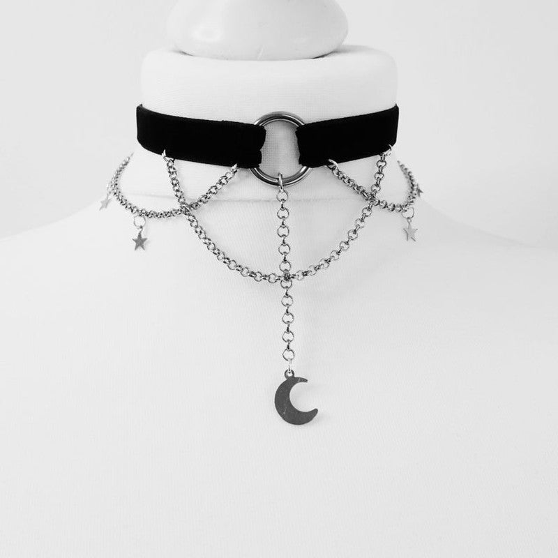 Black Crescent Moon Choker Necklace - Bigem's Otaku Boutique696323_U65SBE4Black Crescent Moon Choker NecklaceBigem's Otaku Boutique Bigem's Otaku Boutique696323_U65SBE4Steel ColorGiftJewelryAccessories