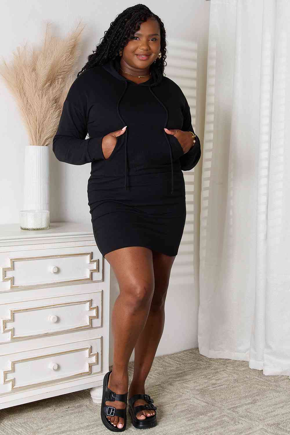 Culture Code Full Size Drawstring Long Sleeve Hooded Dress - Bigem's Otaku Boutique100101000217270Culture Code Full Size Drawstring Long Sleeve Hooded DressTrendsiBigem's Otaku Boutique100101000217270BlackSShip from USACulture Code