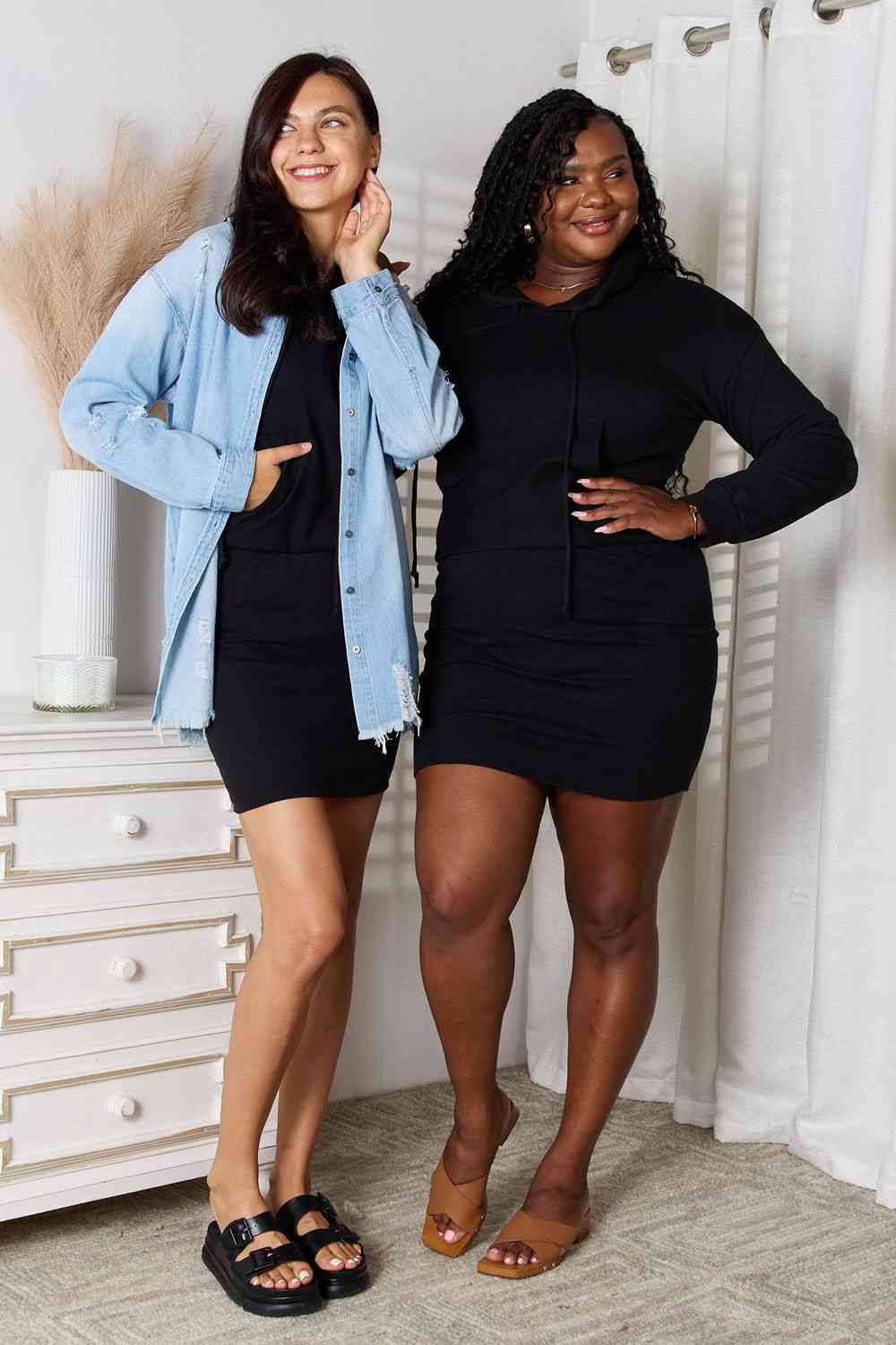 Culture Code Full Size Drawstring Long Sleeve Hooded Dress - Bigem's Otaku Boutique100101000217270Culture Code Full Size Drawstring Long Sleeve Hooded DressTrendsiBigem's Otaku Boutique100101000217270BlackSShip from USACulture Code