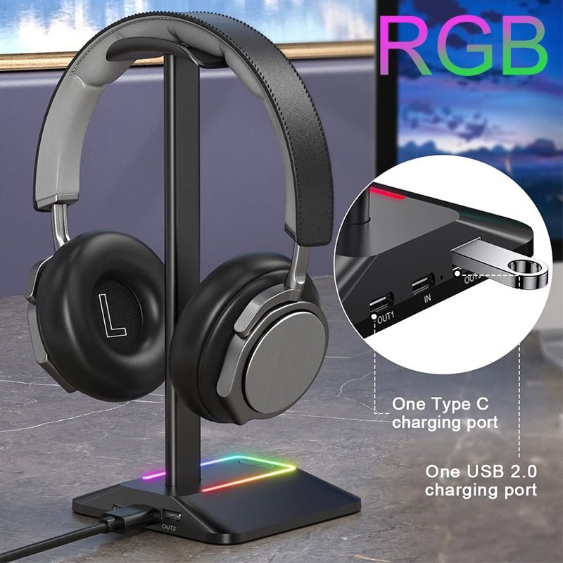 Gaming Headphone Stand - Bigem's Otaku Boutique928647_FQBEITUGaming Headphone StandBigem's Otaku Boutique Bigem's Otaku Boutique928647_FQBEITURGB Black StandEarphone AccessoriesHolderBracket