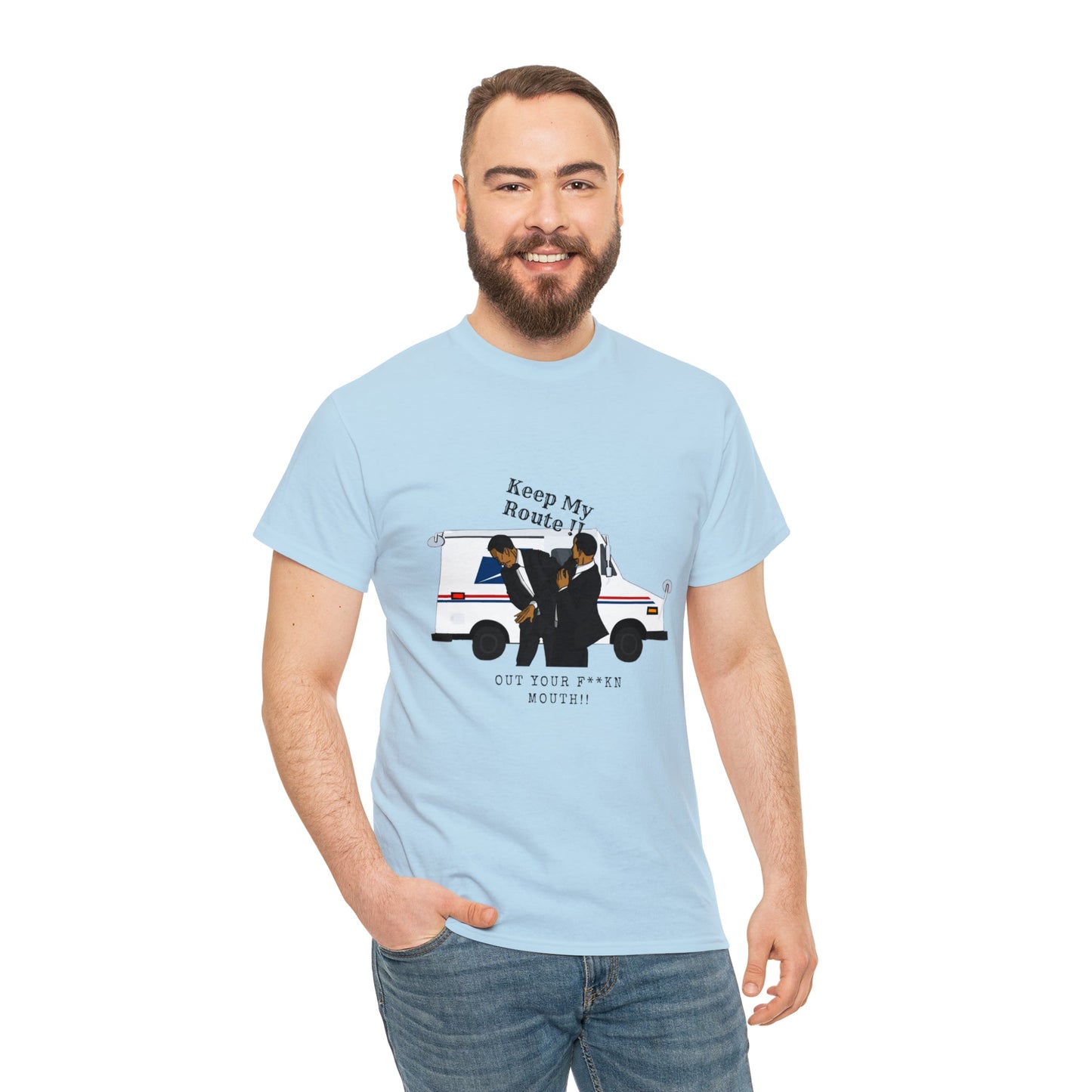 Get My Route Out Your Fuckin Mouth /Will Smith Slap / Chris Rock / Mail man Unisex Heavy Cotton Tee - Bigem's Otaku BoutiqueT-Shirt20397193630876369777Get My Route Out Your Fuckin Mouth /Will Smith Slap / Chris Rock / Mail man Unisex Heavy Cotton TeeT-ShirtPrintifyBigem's Otaku Boutique20397193630876369777WhiteSCrew neckDTGBack to School