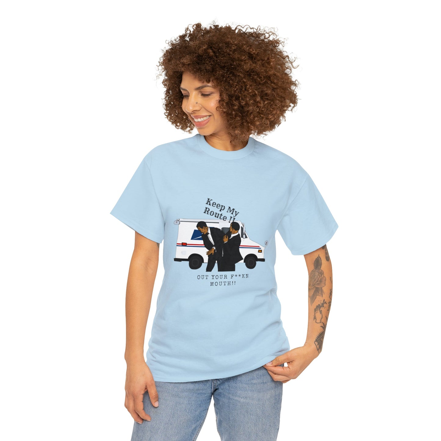 Get My Route Out Your Fuckin Mouth /Will Smith Slap / Chris Rock / Mail man Unisex Heavy Cotton Tee - Bigem's Otaku BoutiqueT-Shirt20397193630876369777Get My Route Out Your Fuckin Mouth /Will Smith Slap / Chris Rock / Mail man Unisex Heavy Cotton TeeT-ShirtPrintifyBigem's Otaku Boutique20397193630876369777WhiteSCrew neckDTGBack to School