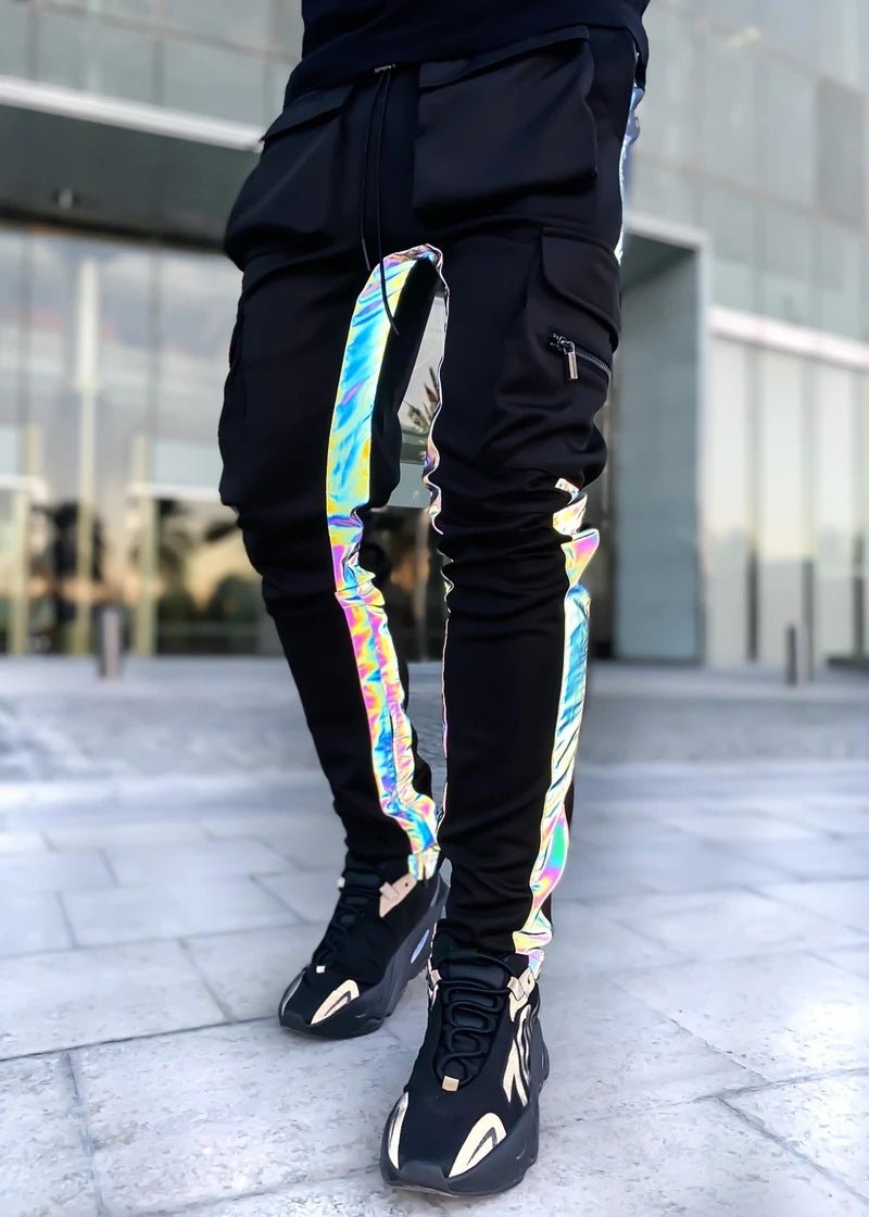 Men's Casual Reflective Jogger - Bigem's Otaku Boutique743056_XETV2XQMen's Casual Reflective JoggerBigem's Otaku Boutique Bigem's Otaku Boutique743056_XETV2XQNCK75BlackXLJoggerTrouserCargo Pants