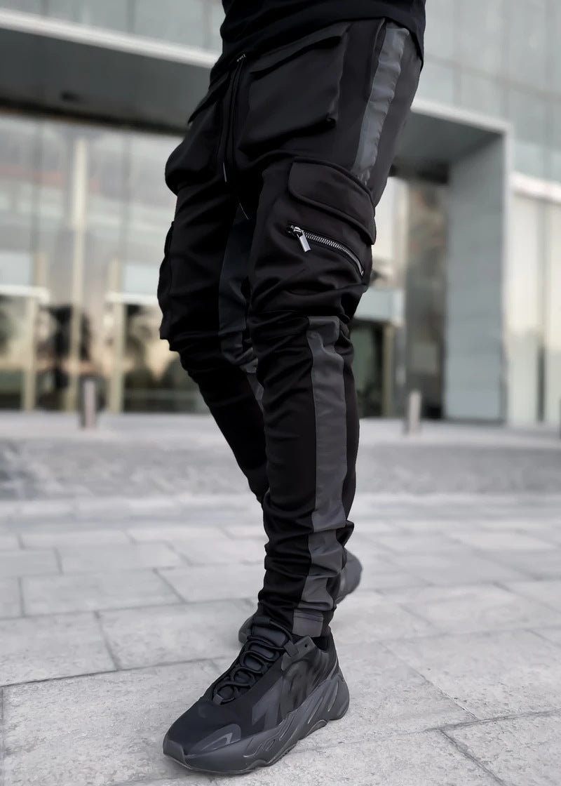 Men's Casual Reflective Jogger - Bigem's Otaku Boutique743056_XETV2XQMen's Casual Reflective JoggerBigem's Otaku Boutique Bigem's Otaku Boutique743056_XETV2XQNCK75BlackXLJoggerTrouserCargo Pants