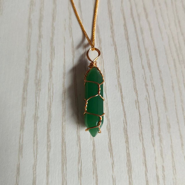 Natural Stone Pendant Necklace - Bigem's Otaku Boutique701071_TUB9BLKNatural Stone Pendant NecklaceBigem's Otaku Boutique Bigem's Otaku Boutique701071_TUB9BLKGreen AventurineNecklacePendantJewelry