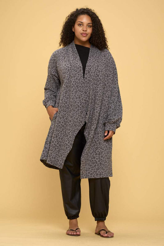 Animal Print Cardigan with Asymmetrical Hem and Side Pocket - Bigem's Otaku BoutiqueWomen's Clothing4226JK-X-CH-1XAnimal Print Cardigan with Asymmetrical Hem and Side PocketWomen's ClothingTan HephaestusBigem's Otaku Boutique4226JK-X-CH-1X1XCHARCOALSmileHairstyle