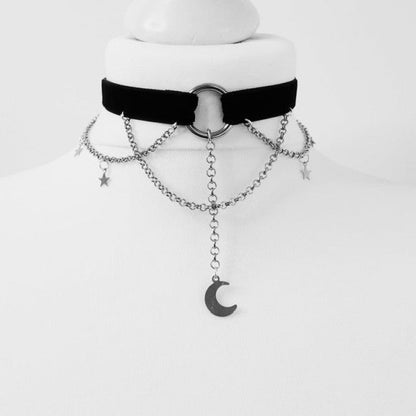 Black Crescent Moon Choker Necklace - Bigem's Otaku Boutique696323_U65SBE4Black Crescent Moon Choker NecklaceBigem's Otaku Boutique Bigem's Otaku Boutique696323_U65SBE4Steel ColorGiftJewelryAccessories