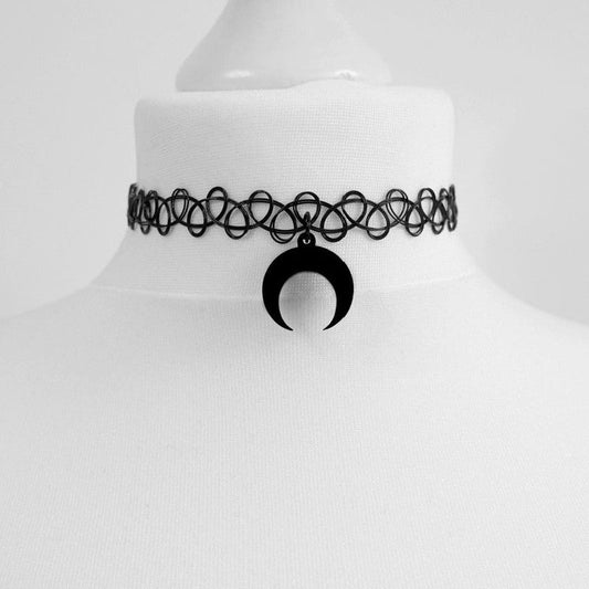 Black Crescent Moon Choker Necklace - Bigem's Otaku Boutique696323_U65SBE4Black Crescent Moon Choker NecklaceBigem's Otaku Boutique Bigem's Otaku Boutique696323_U65SBE4Steel ColorGiftJewelryAccessories