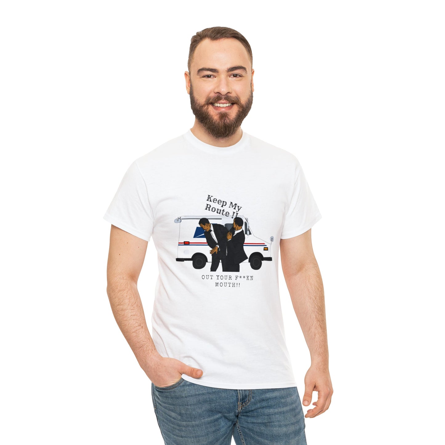 Get My Route Out Your Fuckin Mouth /Will Smith Slap / Chris Rock / Mail man Unisex Heavy Cotton Tee - Bigem's Otaku BoutiqueT-Shirt20397193630876369777Get My Route Out Your Fuckin Mouth /Will Smith Slap / Chris Rock / Mail man Unisex Heavy Cotton TeeT-ShirtPrintifyBigem's Otaku Boutique20397193630876369777WhiteSCrew neckDTGBack to School