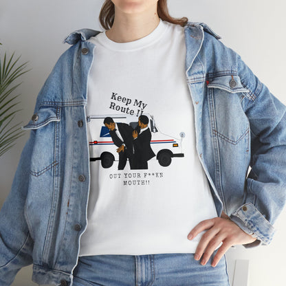 Get My Route Out Your Fuckin Mouth /Will Smith Slap / Chris Rock / Mail man Unisex Heavy Cotton Tee - Bigem's Otaku BoutiqueT-Shirt20397193630876369777Get My Route Out Your Fuckin Mouth /Will Smith Slap / Chris Rock / Mail man Unisex Heavy Cotton TeeT-ShirtPrintifyBigem's Otaku Boutique20397193630876369777WhiteSCrew neckDTGBack to School