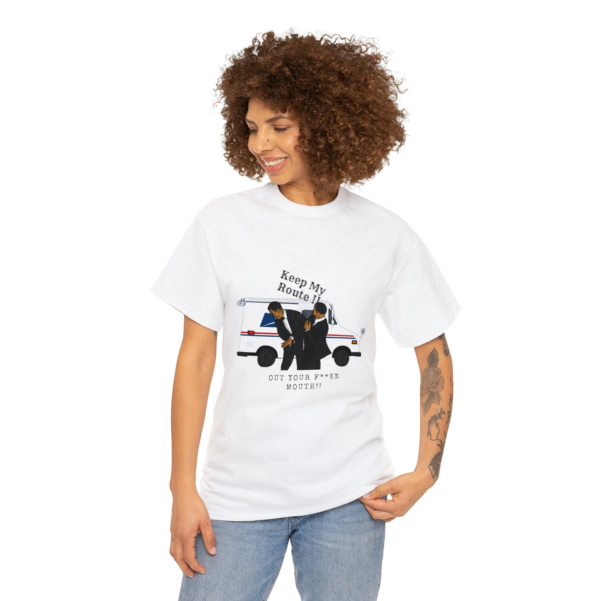 Get My Route Out Your Fuckin Mouth /Will Smith Slap / Chris Rock / Mail man Unisex Heavy Cotton Tee - Bigem's Otaku BoutiqueT-Shirt20397193630876369777Get My Route Out Your Fuckin Mouth /Will Smith Slap / Chris Rock / Mail man Unisex Heavy Cotton TeeT-ShirtPrintifyBigem's Otaku Boutique20397193630876369777WhiteSCrew neckDTGBack to School