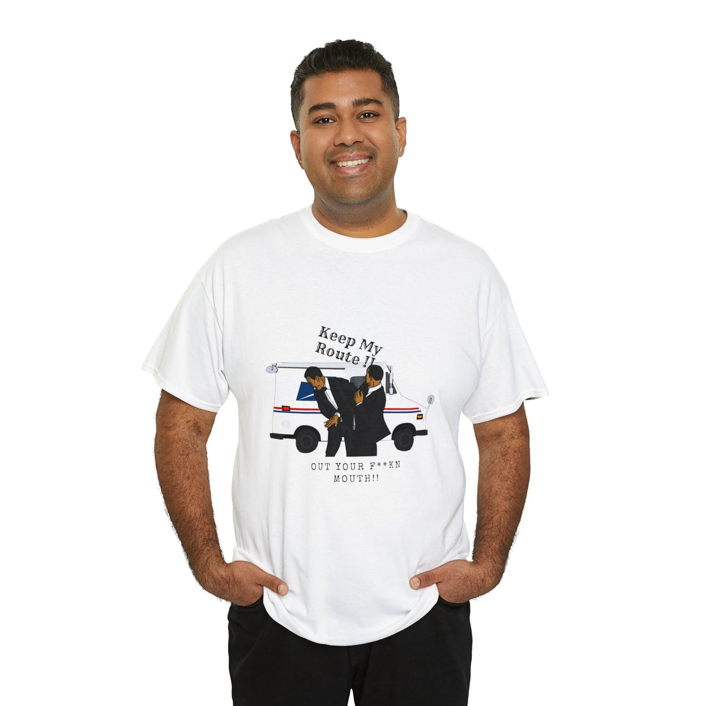 Get My Route Out Your Fuckin Mouth /Will Smith Slap / Chris Rock / Mail man Unisex Heavy Cotton Tee - Bigem's Otaku BoutiqueT-Shirt20397193630876369777Get My Route Out Your Fuckin Mouth /Will Smith Slap / Chris Rock / Mail man Unisex Heavy Cotton TeeT-ShirtPrintifyBigem's Otaku Boutique20397193630876369777WhiteSCrew neckDTGBack to School