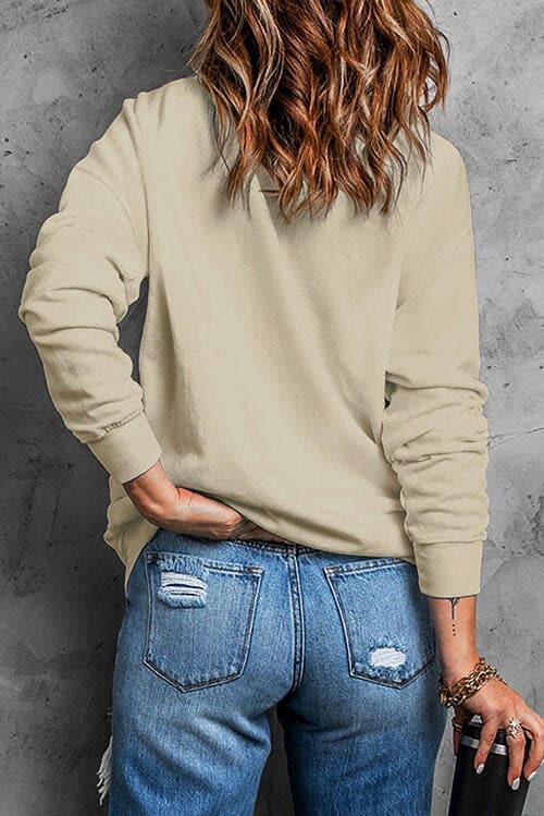 Letter Graphic Round Neck Sweatshirt - Bigem's Otaku Boutique100101445899439Letter Graphic Round Neck SweatshirtTrendsiBigem's Otaku Boutique100101445899439BeigeSSYNZShip From Overseas