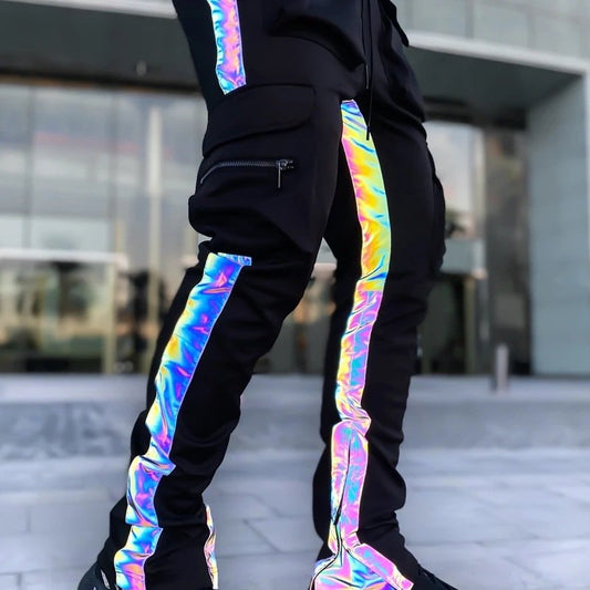 Men's Casual Reflective Jogger - Bigem's Otaku Boutique743056_XETV2XQMen's Casual Reflective JoggerBigem's Otaku Boutique Bigem's Otaku Boutique743056_XETV2XQNCK75BlackXLJoggerTrouserCargo Pants