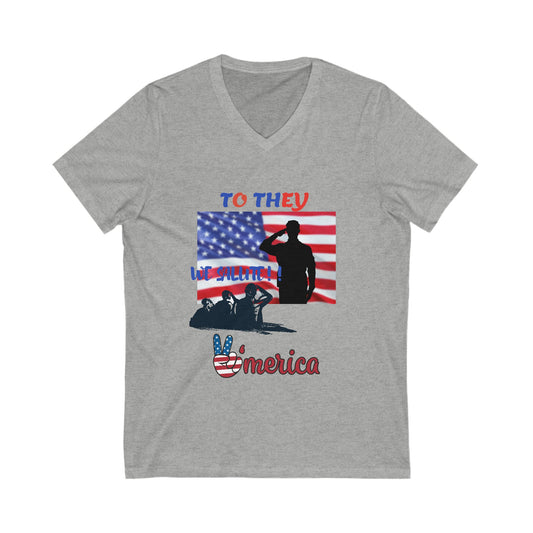 To They We Salute Unisex Jersey Short Sleeve V-Neck Tee - Bigem's Otaku BoutiqueV-neck22000840050726983810To They We Salute Unisex Jersey Short Sleeve V-Neck TeeV-neckPrintifyBigem's Otaku Boutique22000840050726983810SAthletic HeatherDTGMen's ClothingCotton